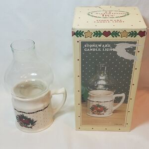 O' Christmas Tree Stoneware Candle Light Holder Vintage 1987 Votive Tea Light